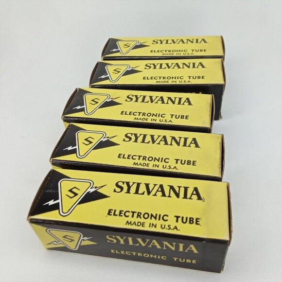 WWII Era Electronic Tube With Box Set Of 5 Sylvania Model 6GQ7 NOS NIB 1940s - Picture 10 of 16